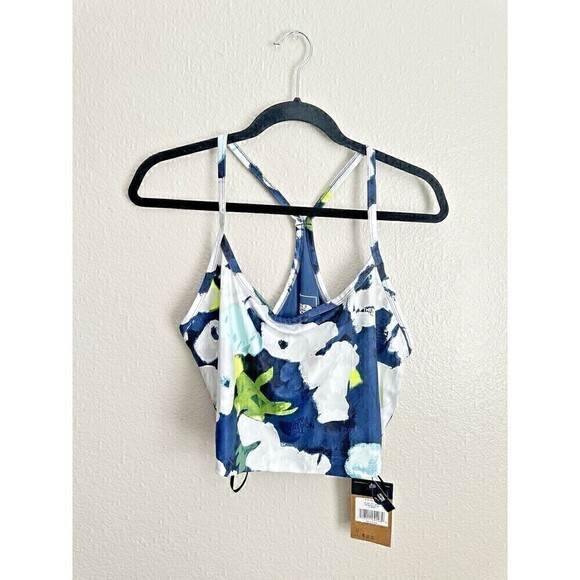 The North Face Top Womens Size XL Dune Sky Tanklette Flashdry Fabric Floral - Picture 1 of 6